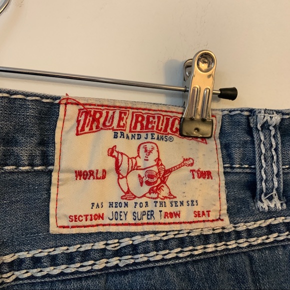 [SOLD] True Religion Mens Joey Blue Denim Super T Bootcut Jeans - Picture 4 of 14